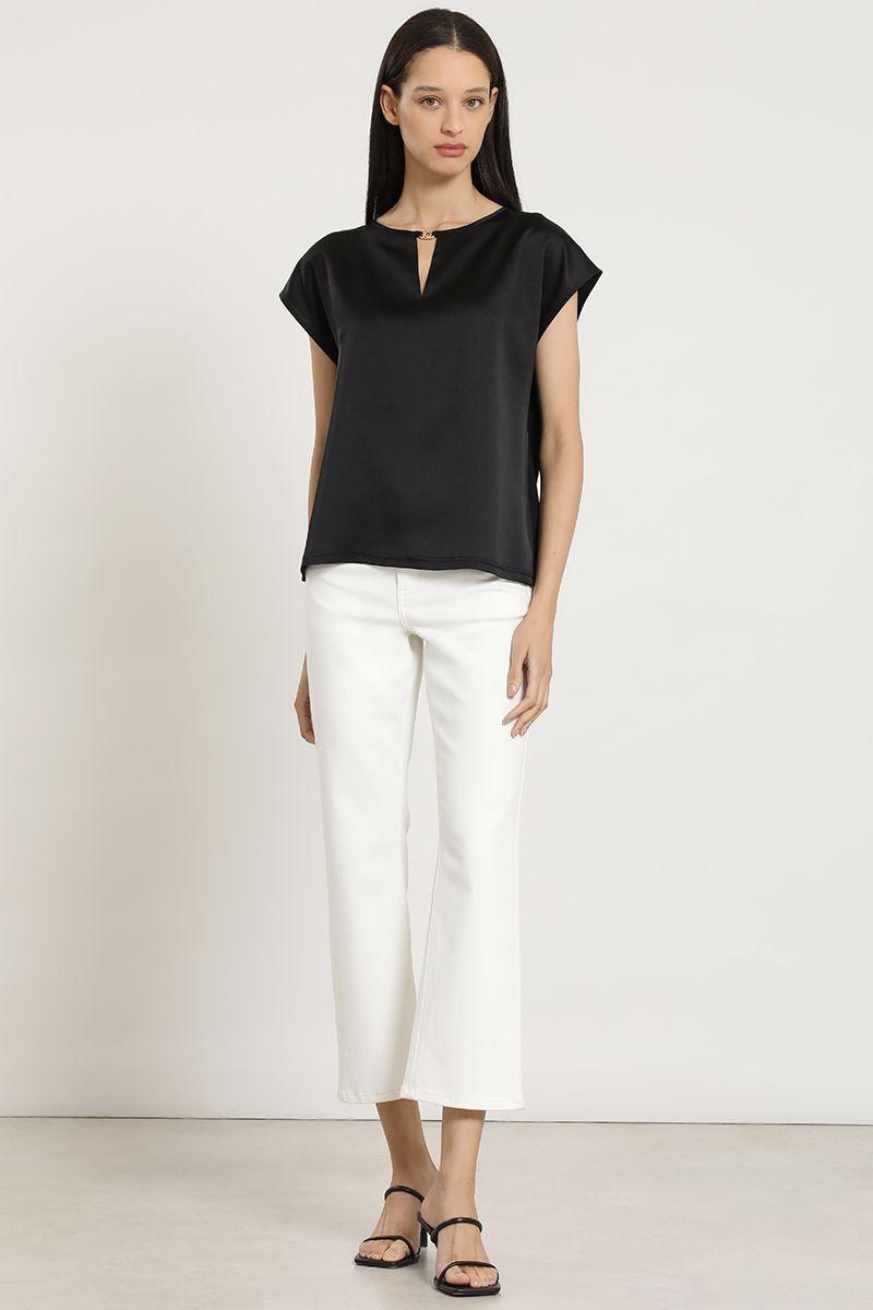 Polera satin, herraje metal, negro Liola-1