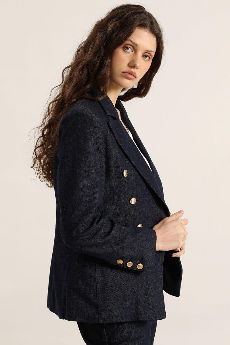 Blazer denim, cruzado, indigo Liola-2