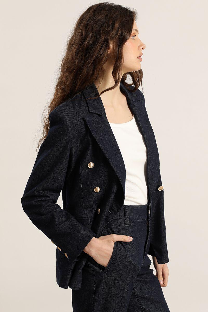 Blazer denim, cruzado, indigo Liola-3