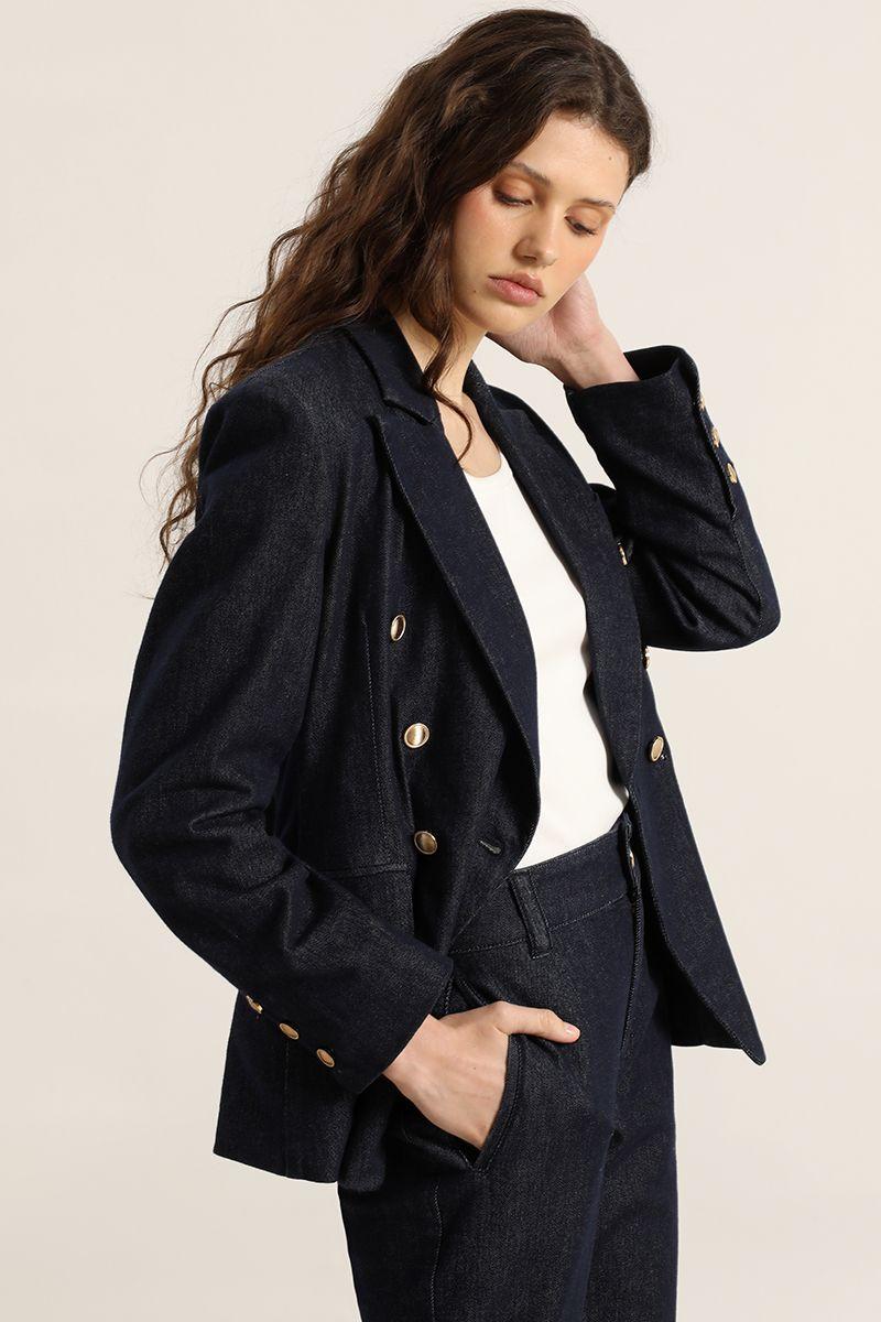 Blazer denim, cruzado, indigo Liola-4