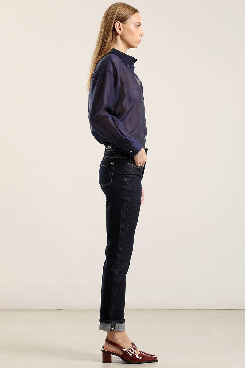 Jeans slim, boton joya, indigo Liola-2