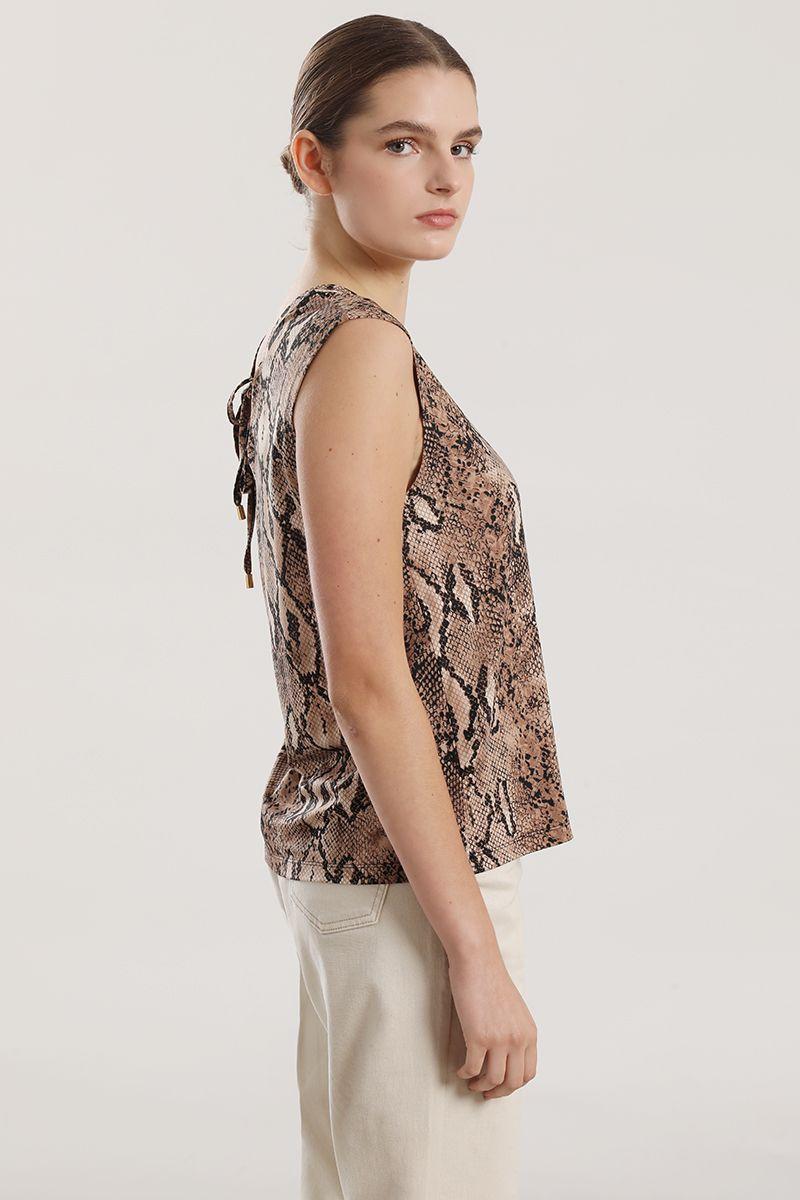 Top estampado animal mujer Liola café-3