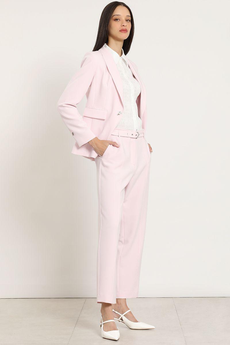 Pantalon sastre con cinturon, rosa Liola-2