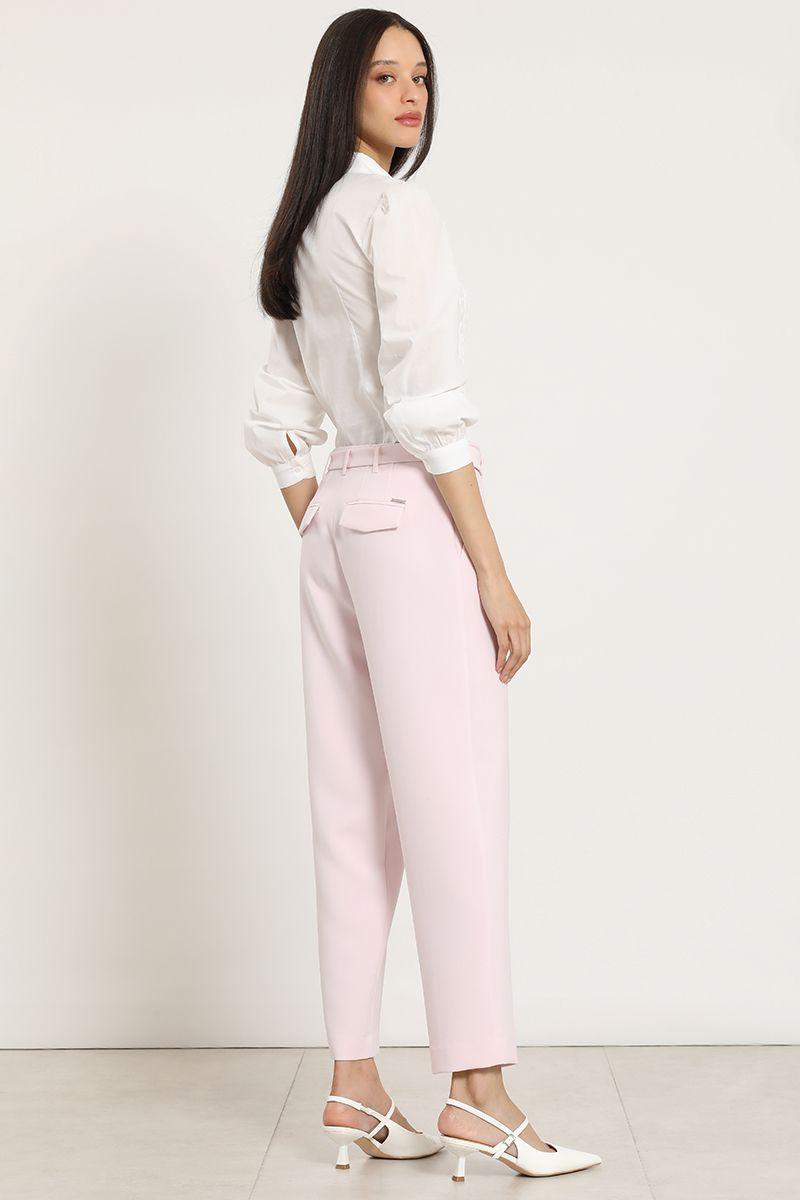 Pantalon sastre con cinturon, rosa Liola-3
