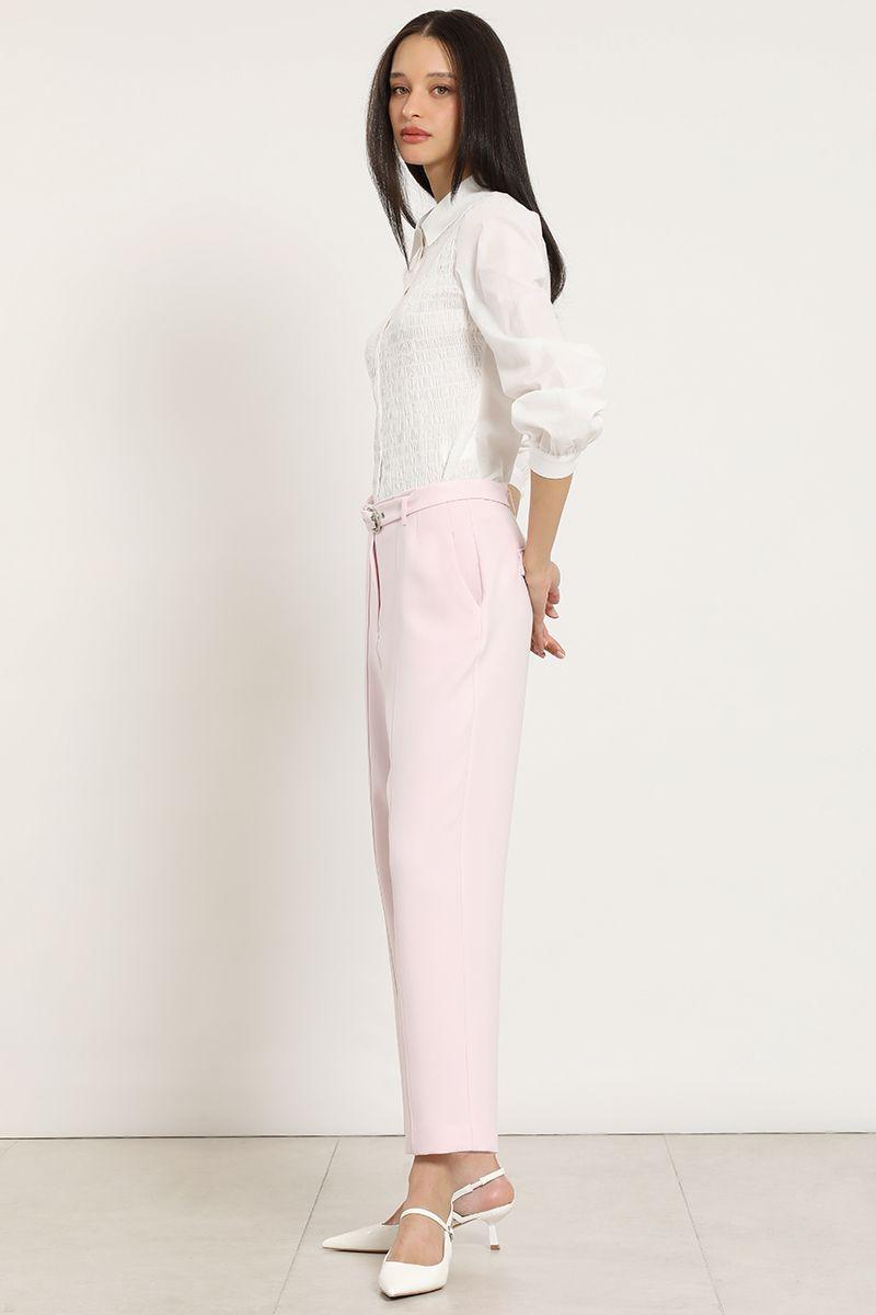 Pantalon sastre con cinturon, rosa Liola-5