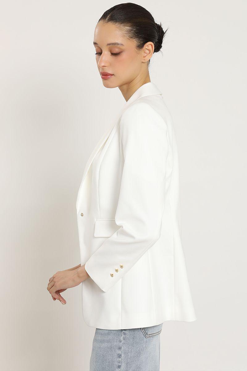 Blazer entallado cuello smoking, crudo Liola-2