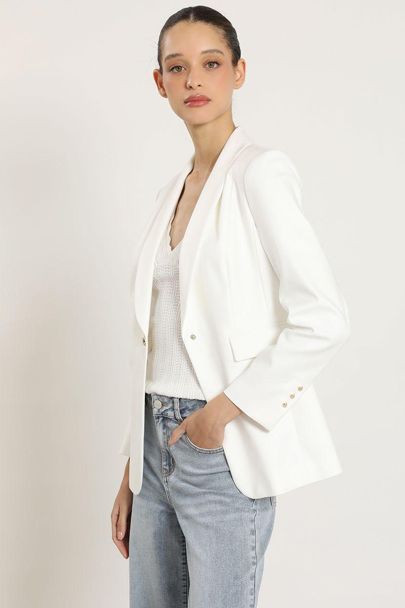 Blazer entallado cuello smoking, crudo Liola-3