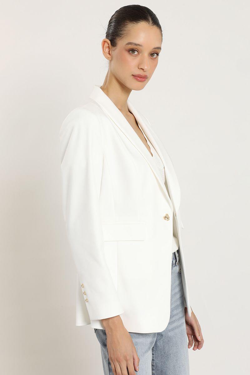 Blazer entallado cuello smoking, crudo Liola-5
