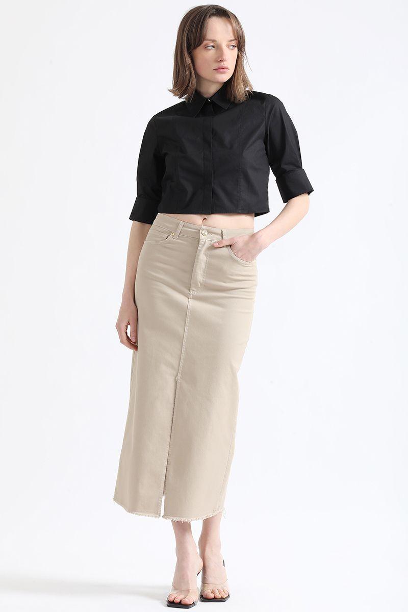 Blusa Cropped Coyeras, Algodón, Negro Liola-1