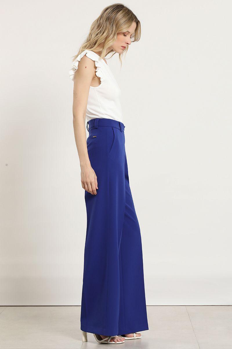 Pantalon recto basico, azulino Liola-5