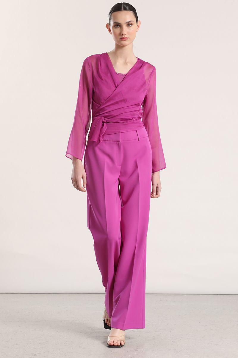 Blusa semitransparente amarras Liola mujer violeta-2