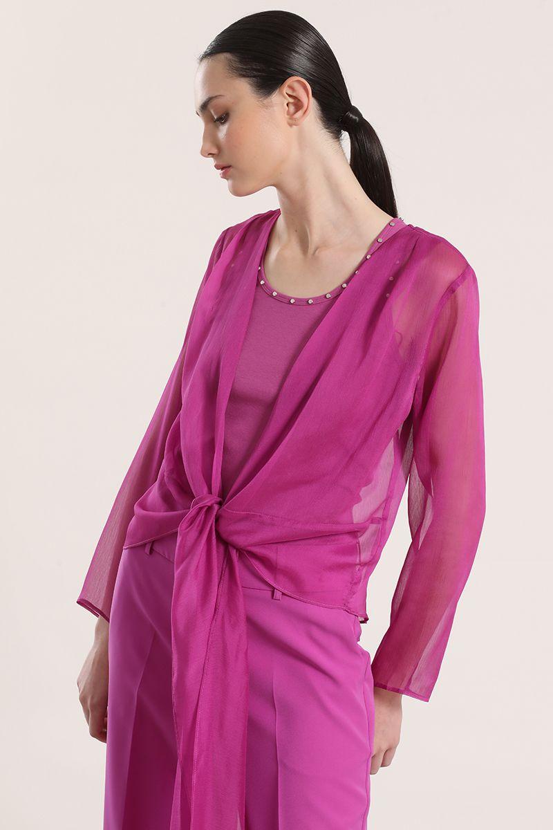 Blusa semitransparente amarras Liola mujer violeta-3