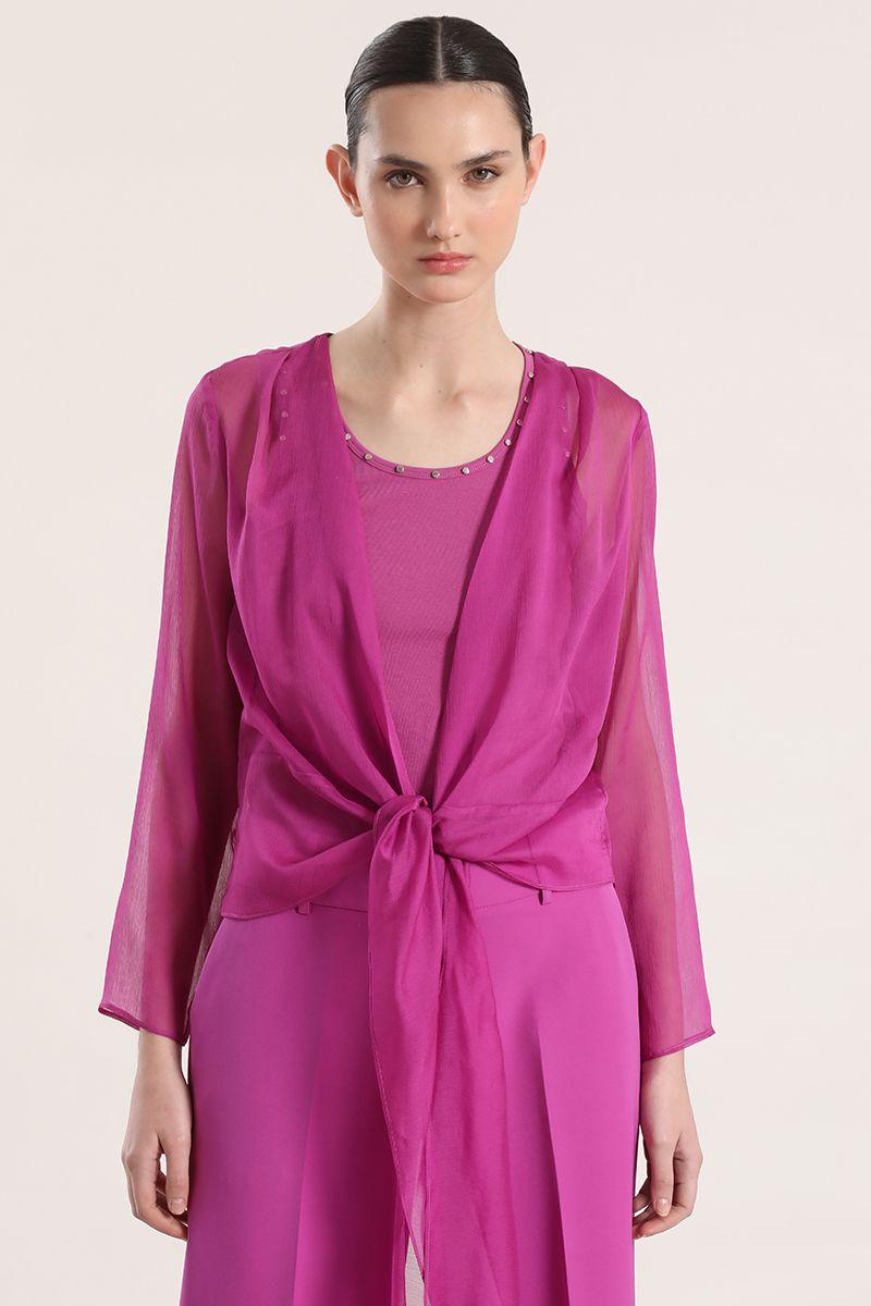 Blusa semitransparente amarras Liola mujer violeta-4