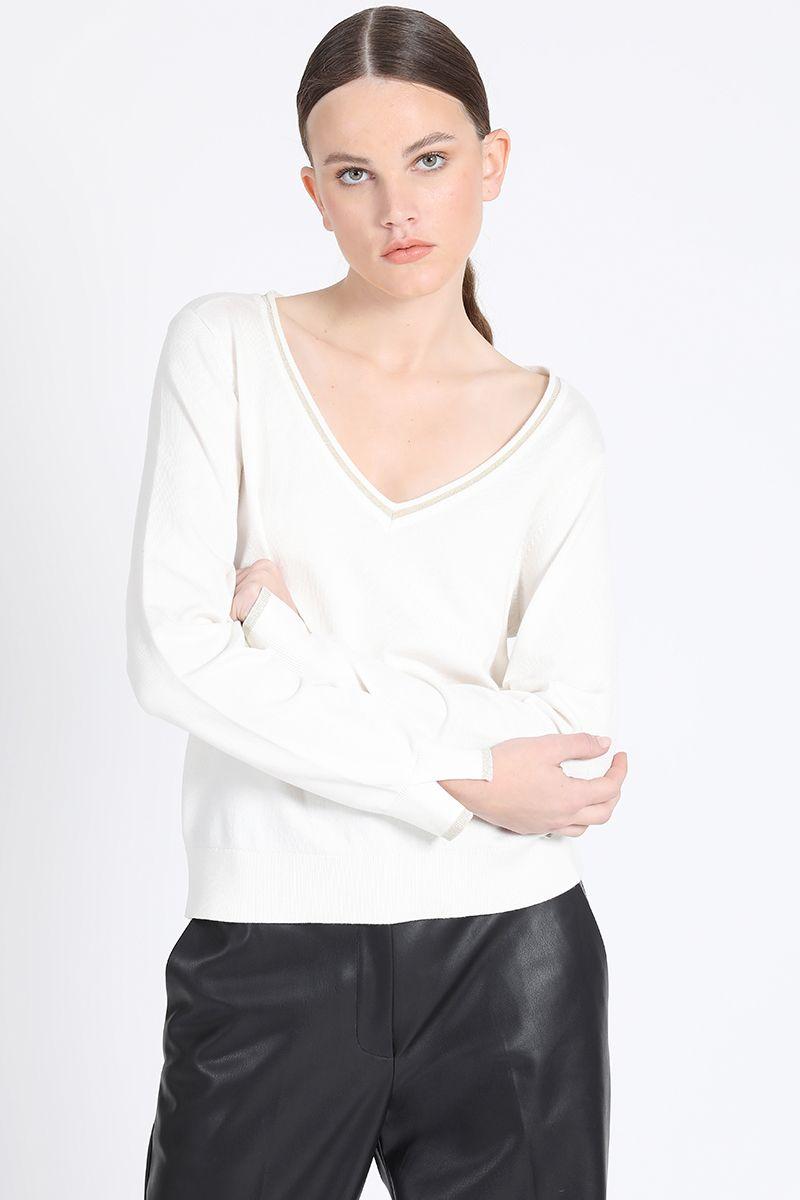 Tejido Punto Basico, Con Hilo Lurex, Crudo Liola-2