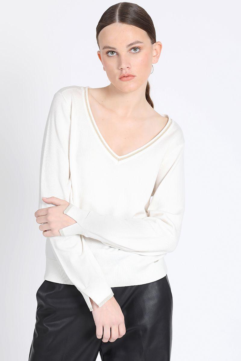 Tejido Punto Basico, Con Hilo Lurex, Crudo Liola-3