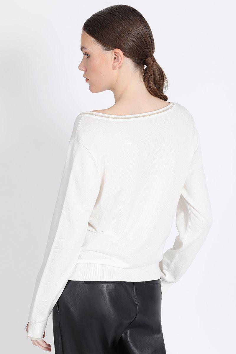 Tejido Punto Basico, Con Hilo Lurex, Crudo Liola-5