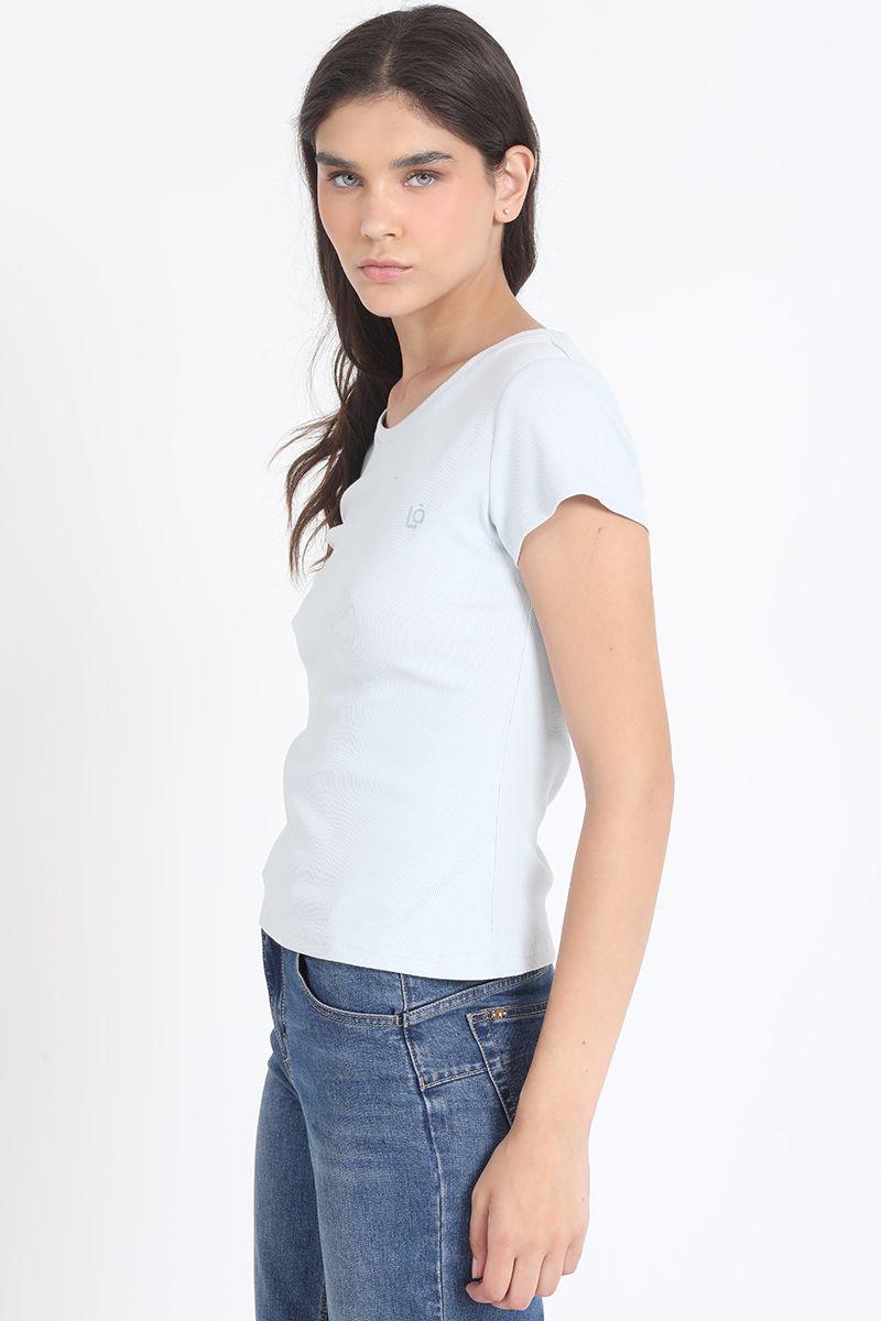 Polera Basica Algodón Ribb, Celeste Liola-2