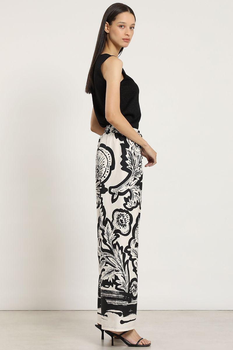 Pantalón ancho, tiro alto, negro Liola-5