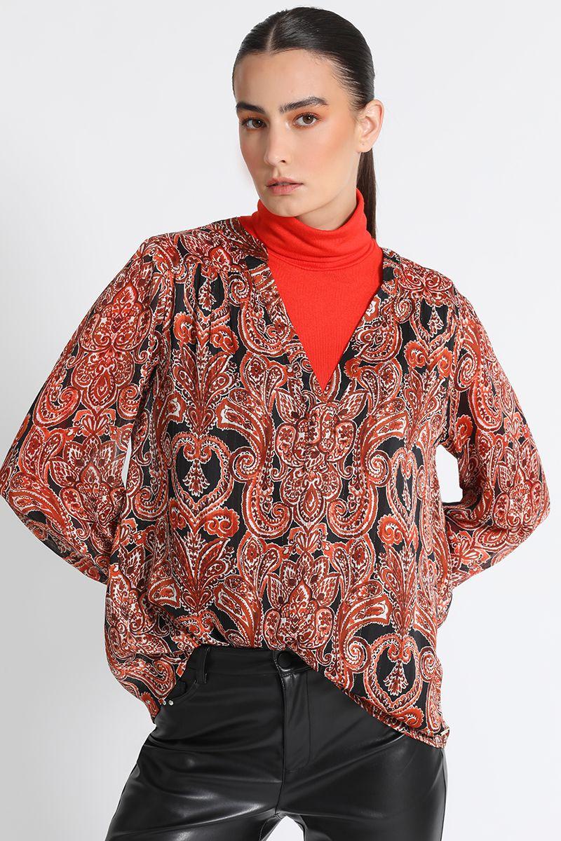 Blusa Mao Estampada Naranjo Liola-3