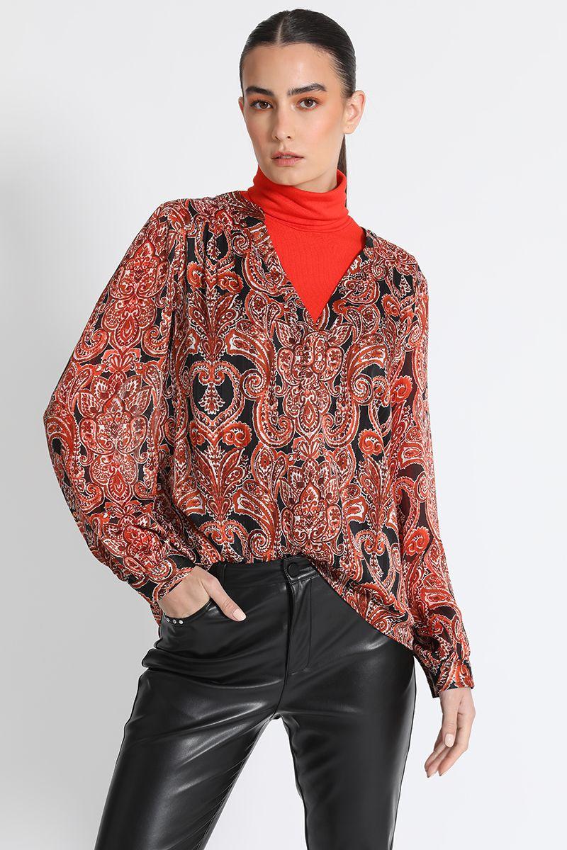 Blusa Mao Estampada Naranjo Liola-4