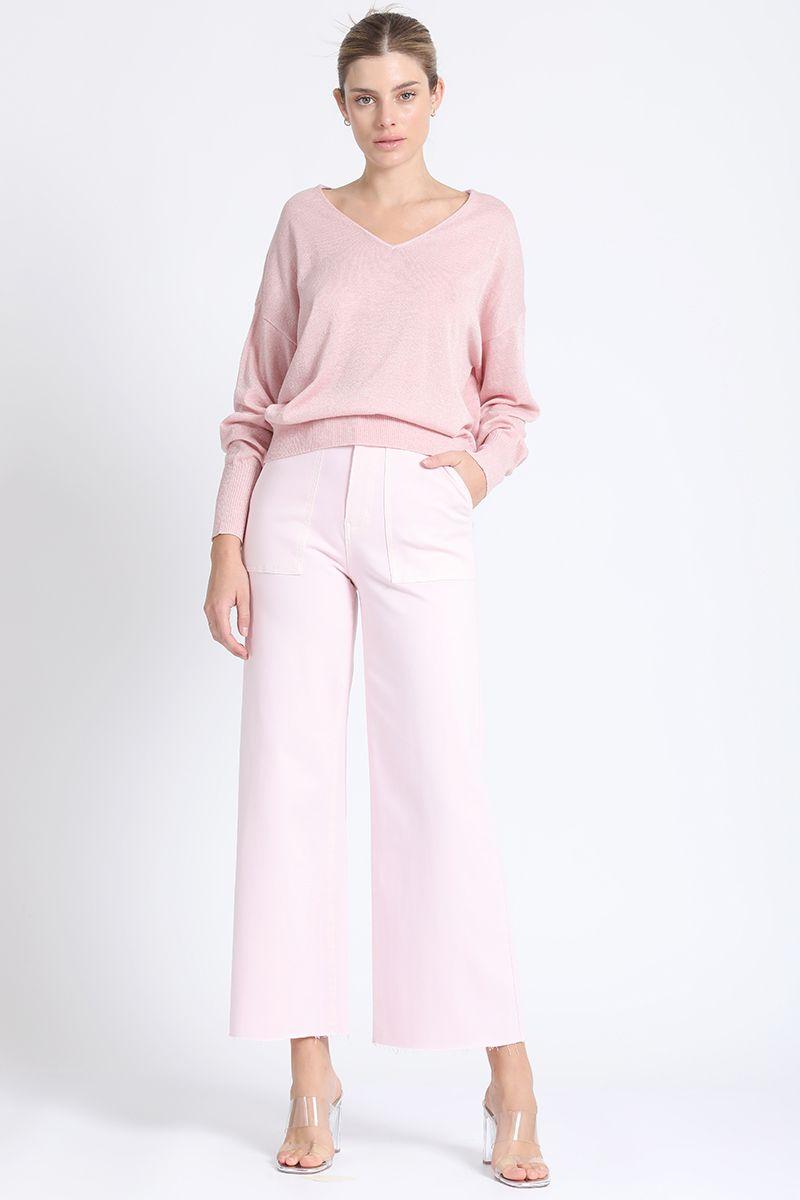 Sweater Tejido Lurex Rosa Liola-1