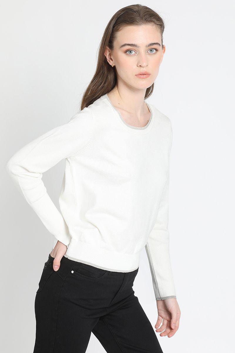 Sweater Tejido Lurex Crudo Liola-1