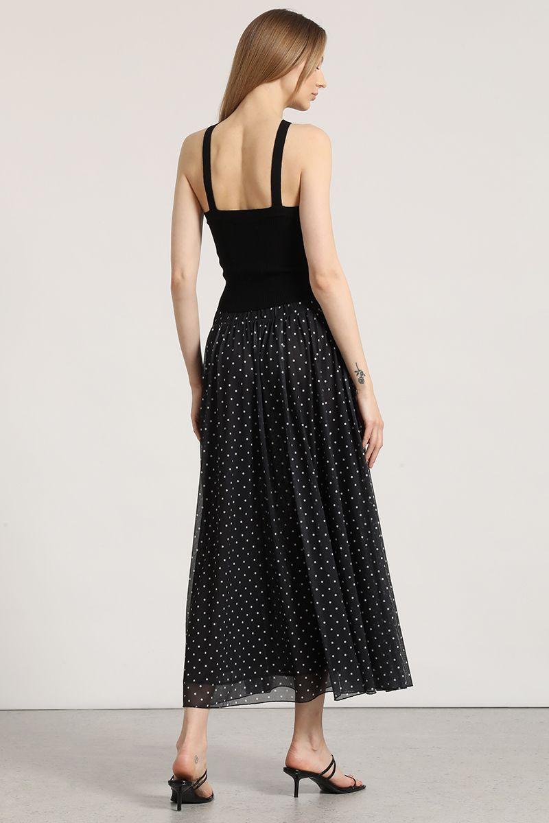 Falda midi estampado Liola mujer negro-3