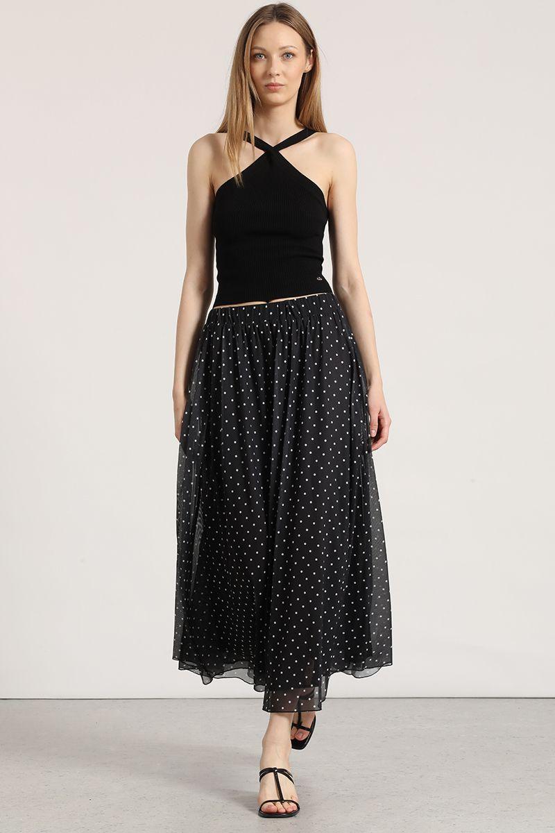 Falda midi estampado Liola mujer negro-5