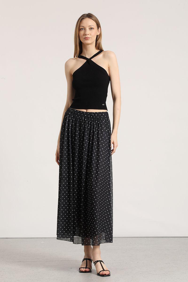 Falda midi estampado Liola mujer negro-6