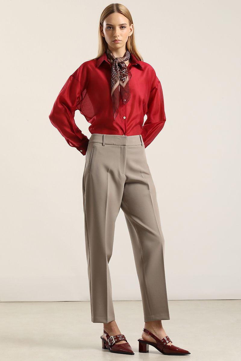 Pantalón sastre, tiro alto, topo Liola-3