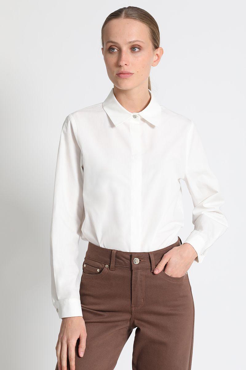 Blusa Camisera Algodón Crudo Liola-0
