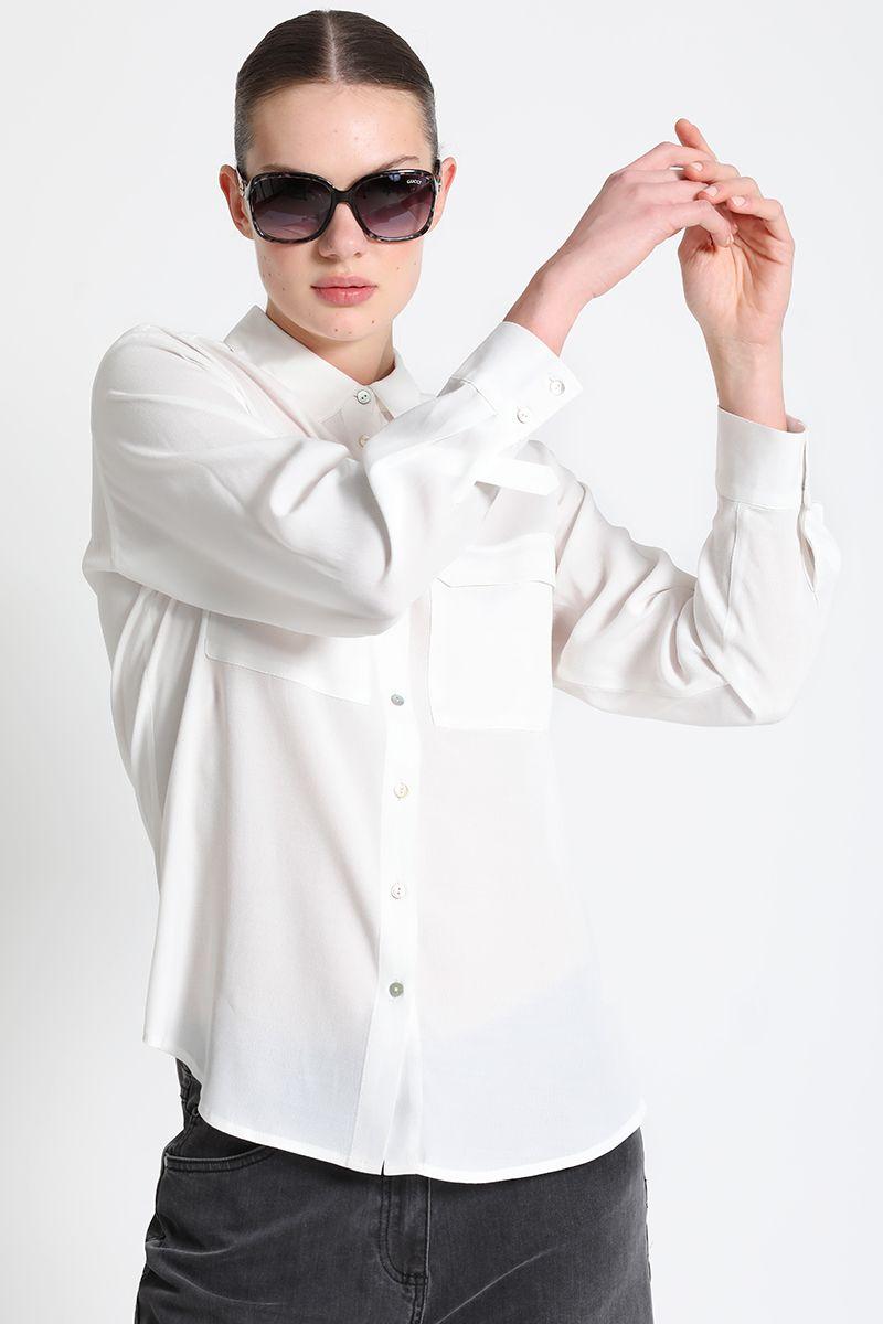 Blusa Camisera Fluida Crudo Liola-1