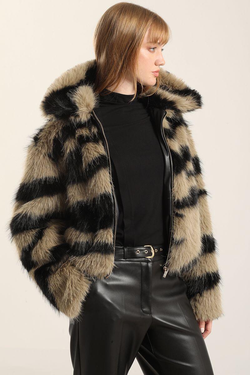 Chaqueta efecto piel, negro Liola-2