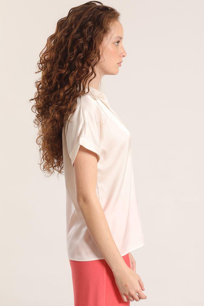 Blusa satin estampado floral liola mujer coral-3