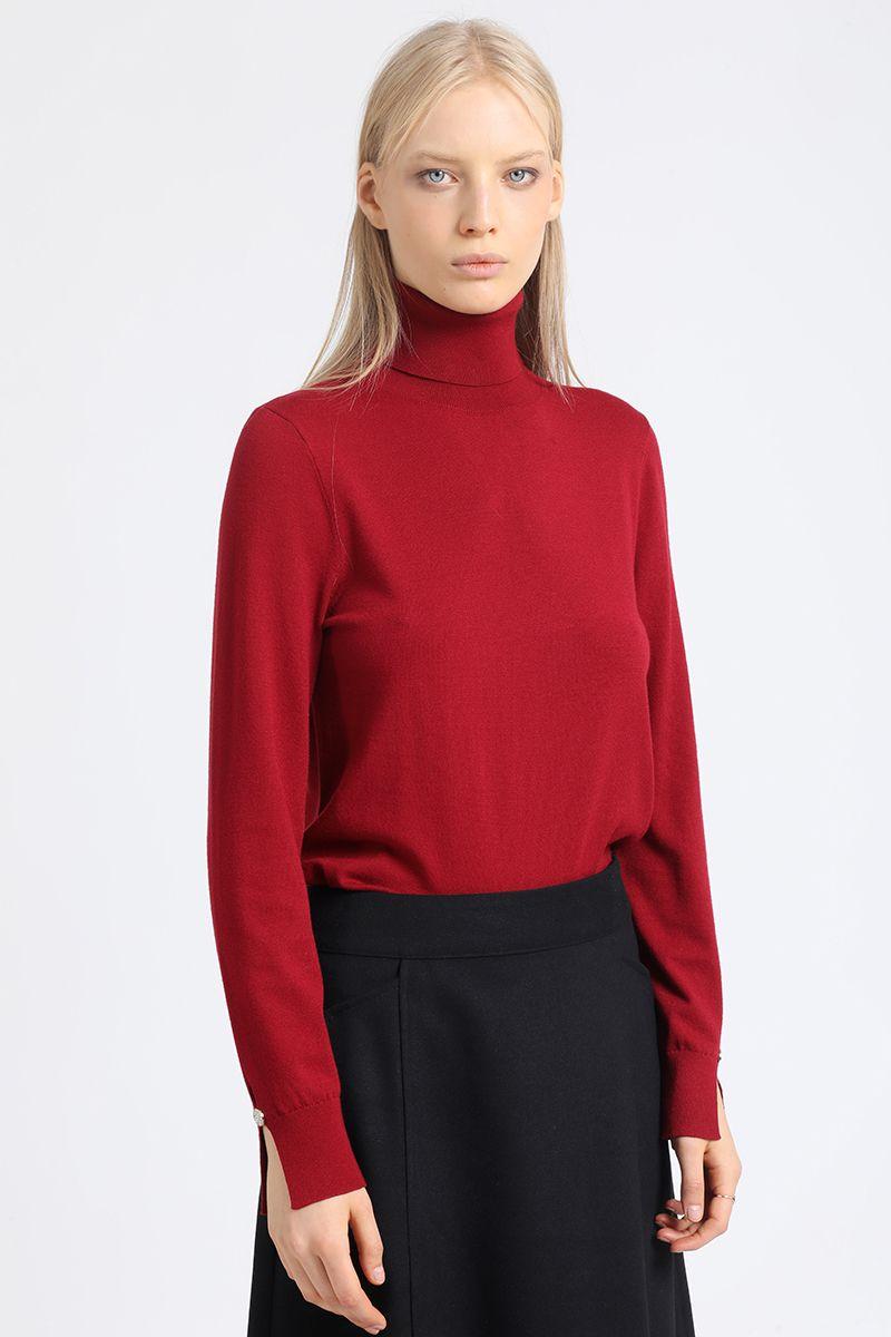 Beatle Basico Tejido Punto, Boton Joya, Vino Liola-0