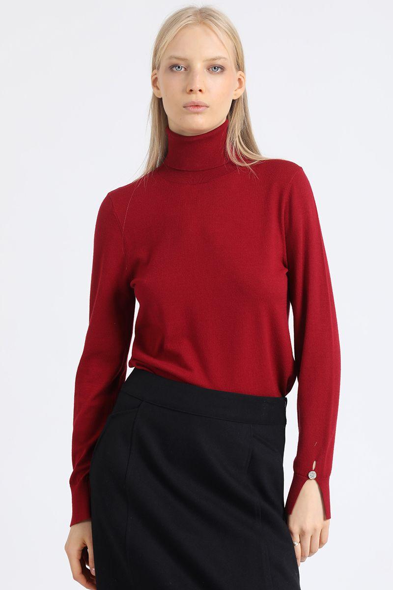 Beatle Basico Tejido Punto, Boton Joya, Vino Liola-5