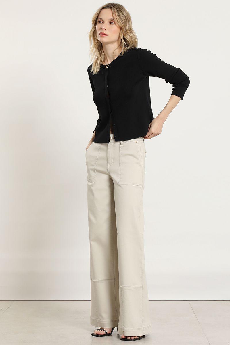 Jeans color palazzo, cargo, masilla Liola-2