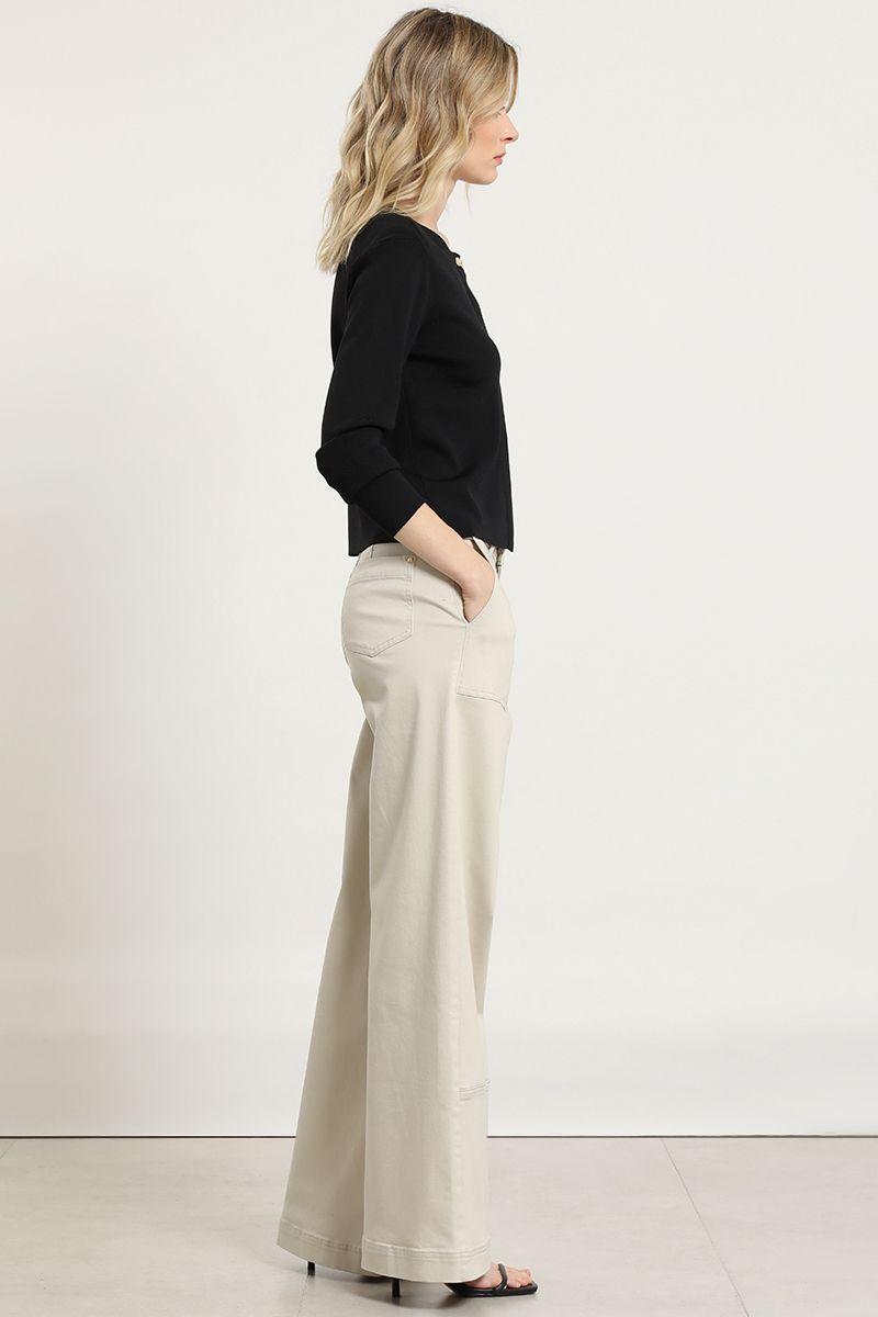 Jeans color palazzo, cargo, masilla Liola-3