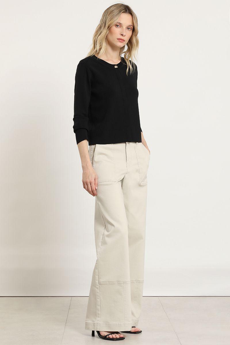 Jeans color palazzo, cargo, masilla Liola-4