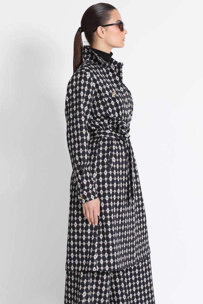 Tapado Mujer Estampado Negro Liola-1