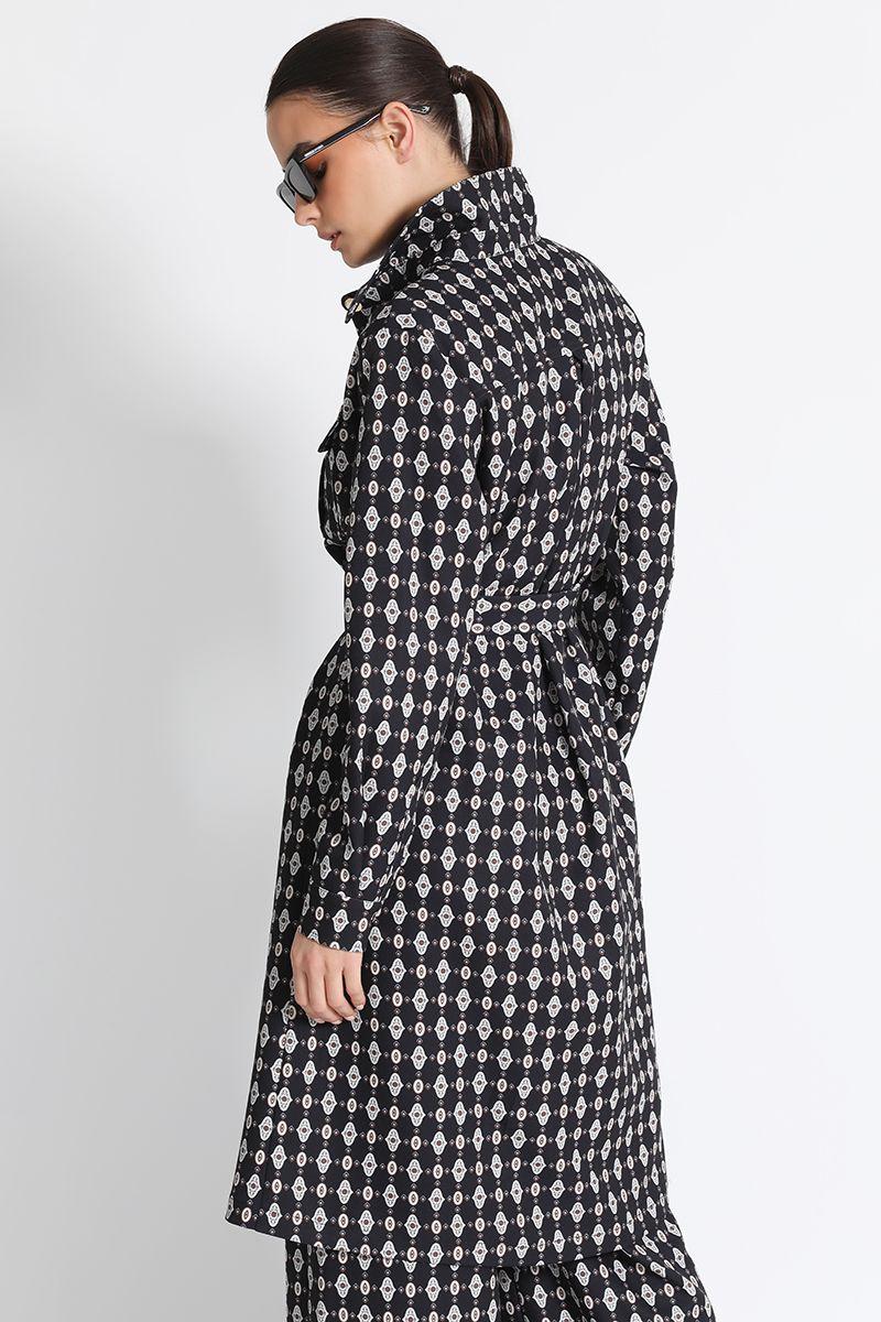 Tapado Mujer Estampado Negro Liola-2