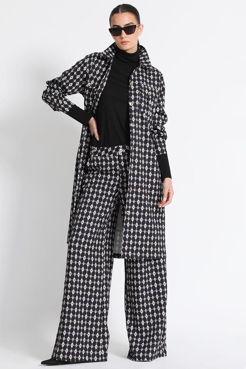 Tapado Mujer Estampado Negro Liola-3