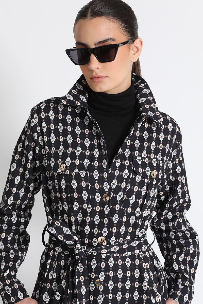 Tapado Mujer Estampado Negro Liola-4