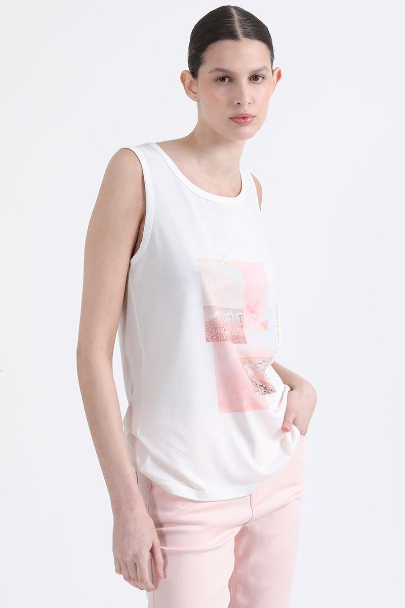 Polera Estampado Rosa, Crudo Liola-0