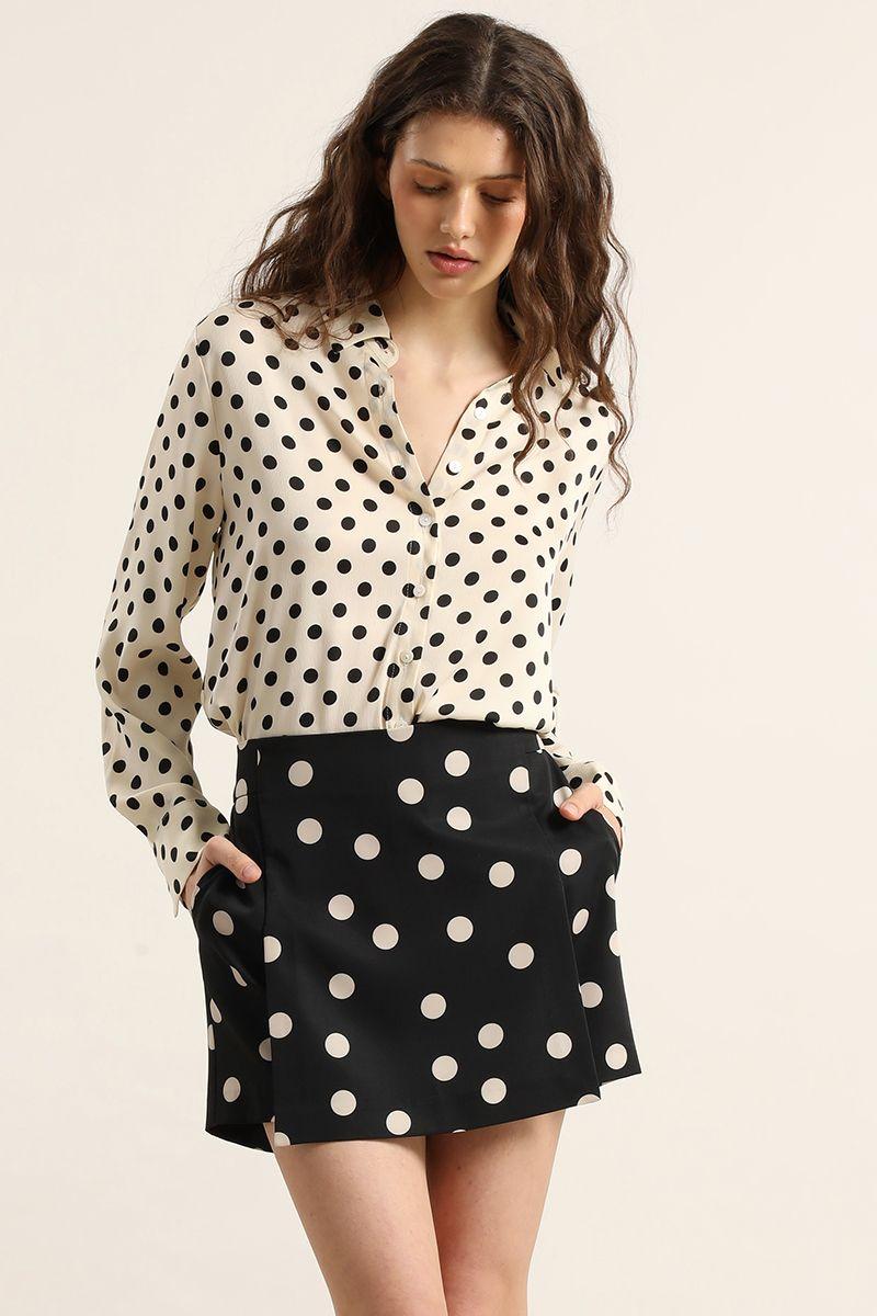 Falda short lunares, beige Liola-4
