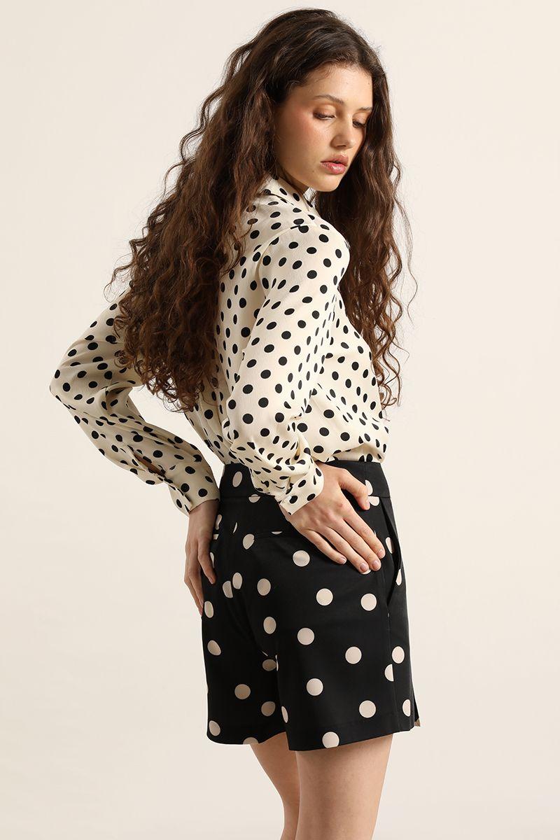 Falda short lunares, beige Liola-5