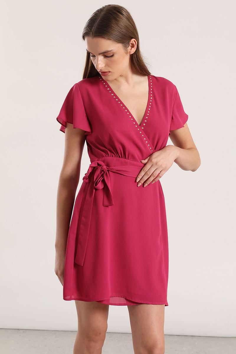 Vestido corto mujer Liola fucsia-0