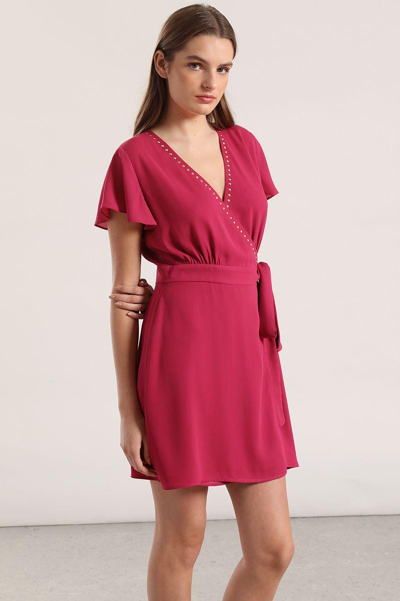 Vestido corto mujer Liola fucsia-2