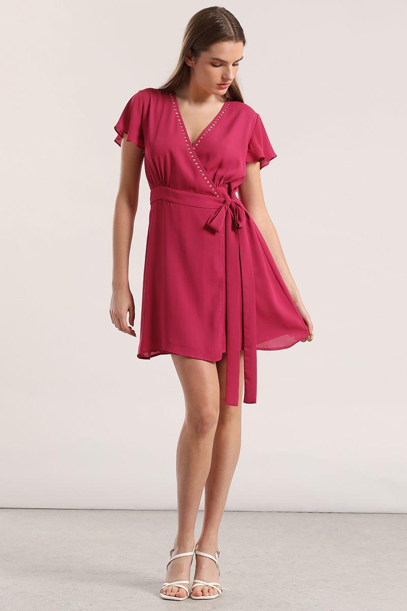 Vestido corto mujer Liola fucsia-5
