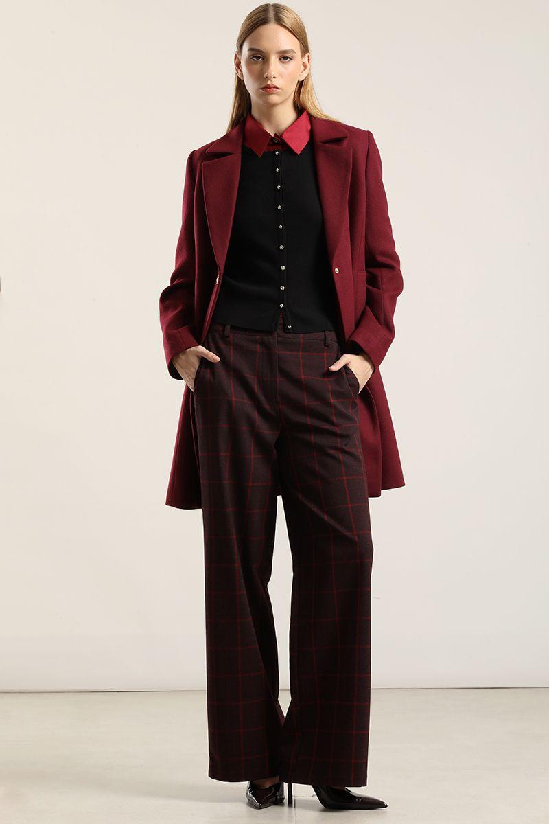 Abrigo Forro Estampado, Muflon Vino Liola-1